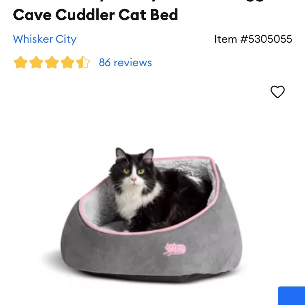 Cozy Cat Bed with Pink Trim - Picture 3 of 5